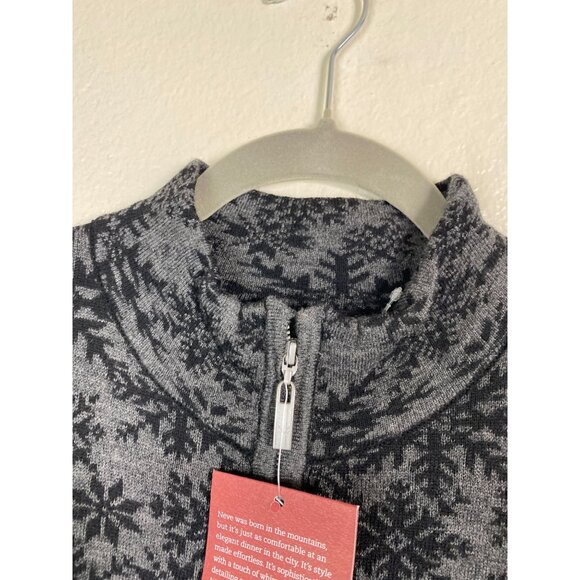NEW Neve Designs Maya Full Zip Sweater Women Small Gray Wool Blend Snowflake - Picture 10 of 16